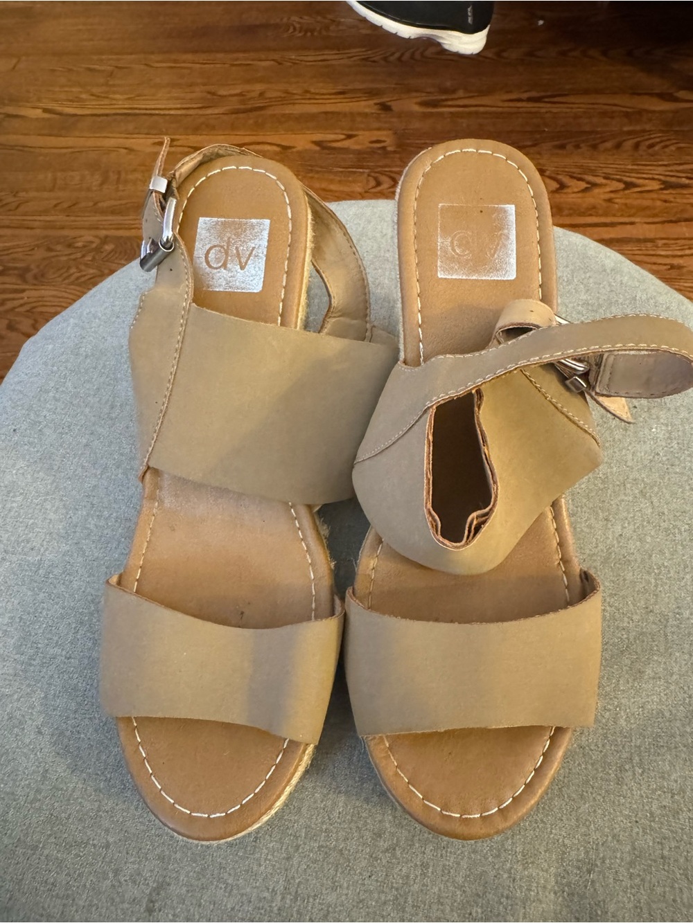 DV by Dolce Vita Tan Leather Slide Sandals with Buckle